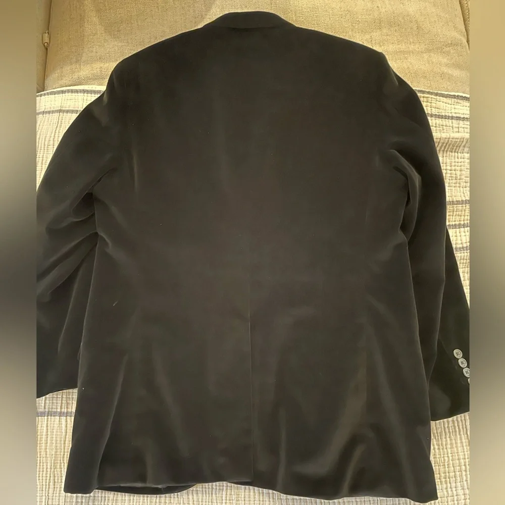Polo‎ Ralph Lauren Made in Italy Vintage 3/2 Roll Velvet Jacket in Black 42 R